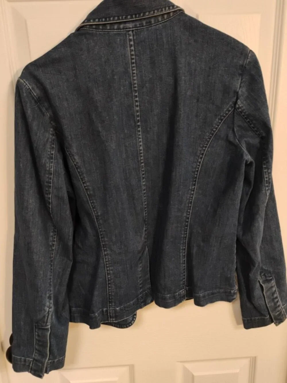 Talbots Petites Stretch Denim Blazer Jacket Size 10